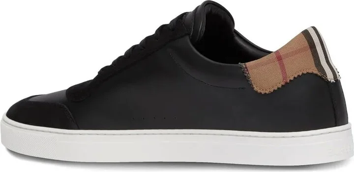 Vintage Check panelled leather sneakers - Image 3