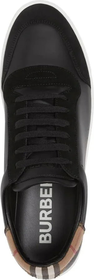 Vintage Check panelled leather sneakers - Image 4
