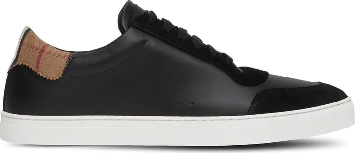 Vintage Check panelled leather sneakers