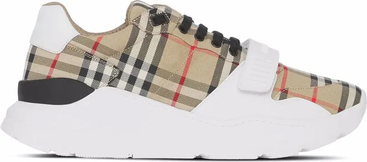 Vintage Check-pattern touch-strap sneakers