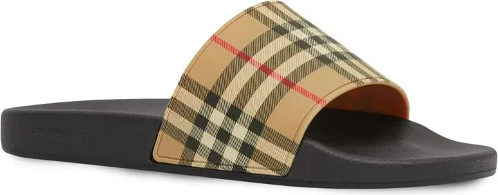 Vintage check print slides - Image 2