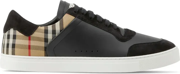Vintage check-print sneakers