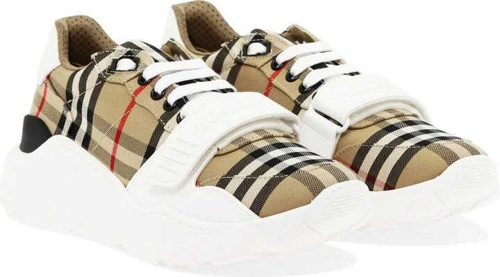 Vintage Checked Panelled Sneakers - Image 3