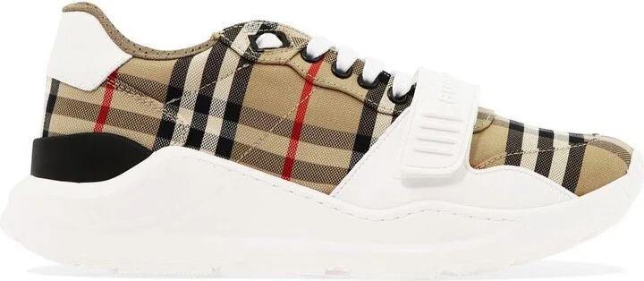 Vintage Checked Panelled Sneakers