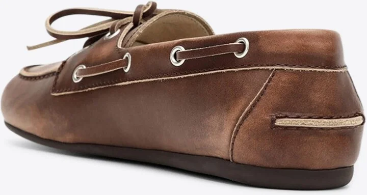 Vintage Effect Leather Loafers - Image 2