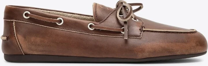 Vintage Effect Leather Loafers