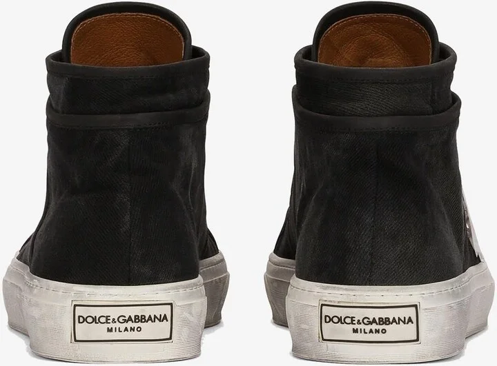 Vintage-Effect Mid-Top Sneakers - Image 2