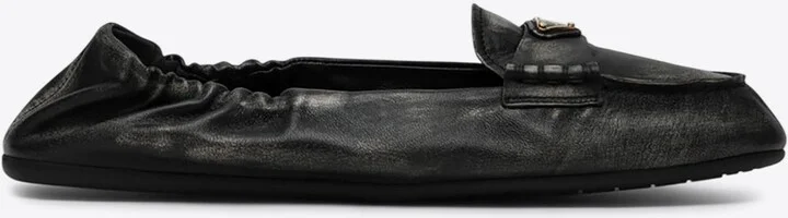 Vintage-Effect Nappa Leather Loafers