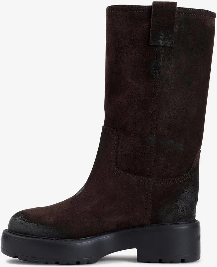Vintage-Effect Suede Knee-High Boots - Image 2
