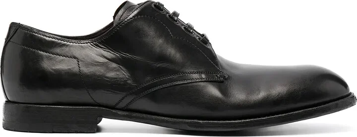 vintage-finish calfskin Derby shoes