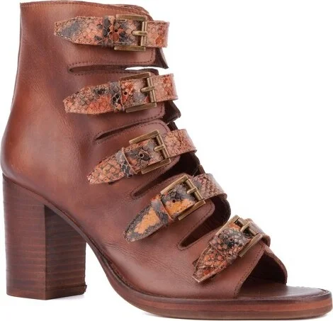 Vintage Foundry Co. Women's Lauralyn Heel Sandal - COGNAC,
