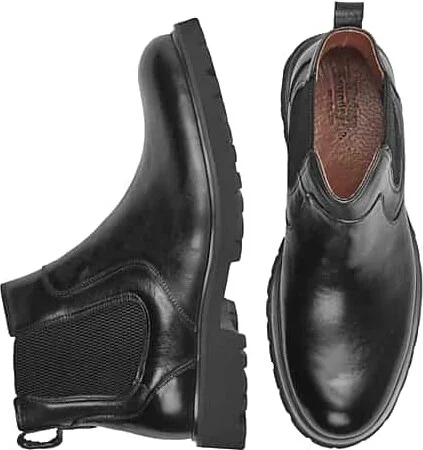 Vintage Foundry Men's Charles Leather Pull-on Chelsea Boots Black
