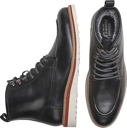Vintage Foundry Men's Jimara Leather Lace-up Boots Black