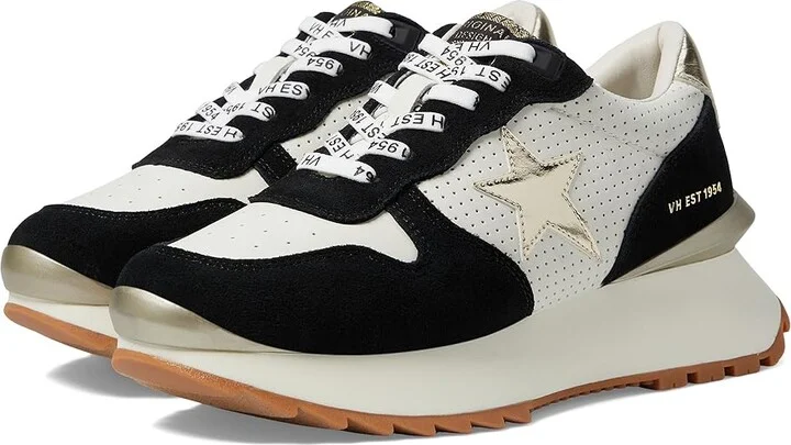 Vintage Havana Major Women's Shoes Black/White Perforation : 6.5 M, Leather/Textile