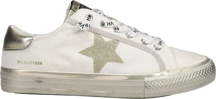 VINTAGE HAVANA Womens Alive Metallic Glitter Slip On Sneakers Shoes Casual - Gold