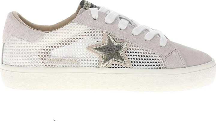 VINTAGE HAVANA Womens Free Metallic Lace Up Sneakers Shoes Casual - Gold