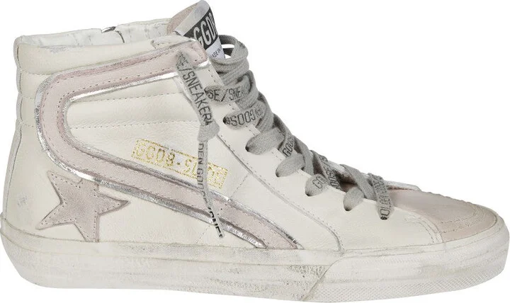 Vintage-Inspired High-Top Sneakers With Star Motif