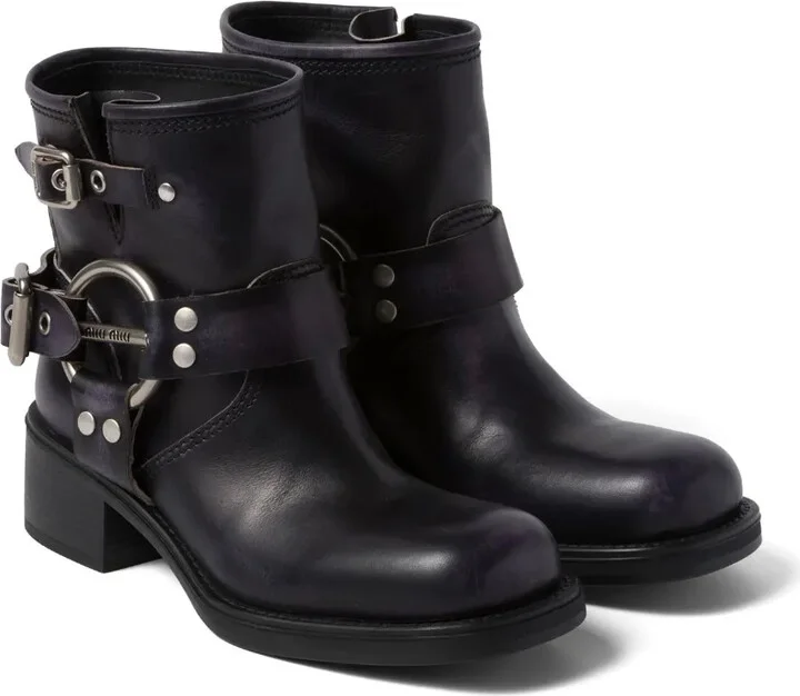 Vintage-Look leather ankle boots - Image 2