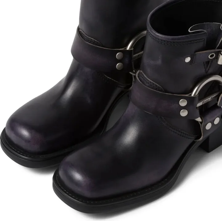 Vintage-Look leather ankle boots - Image 3