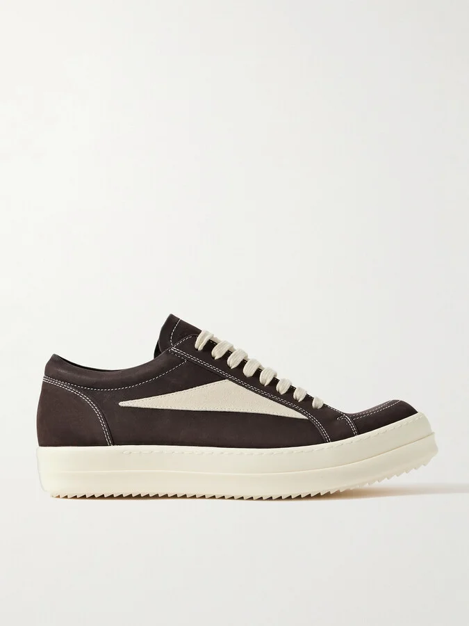 Vintage Suede-Trimmed Nubuck Sneakers