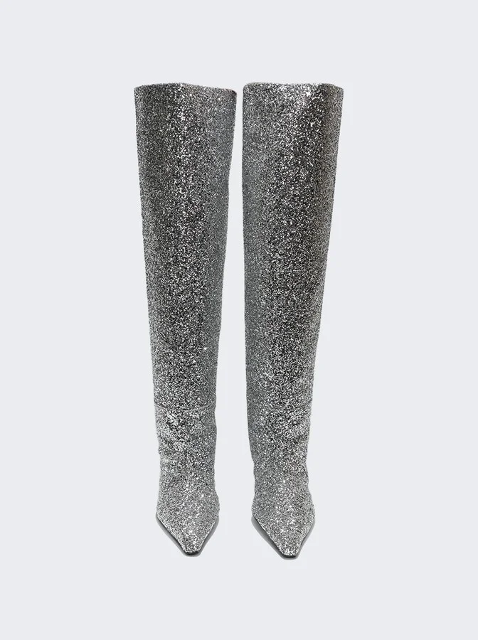 Viola 65 Slouch Boot Silver