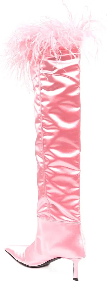 Viola 65mm feather-trim knee-high boots - Image 3