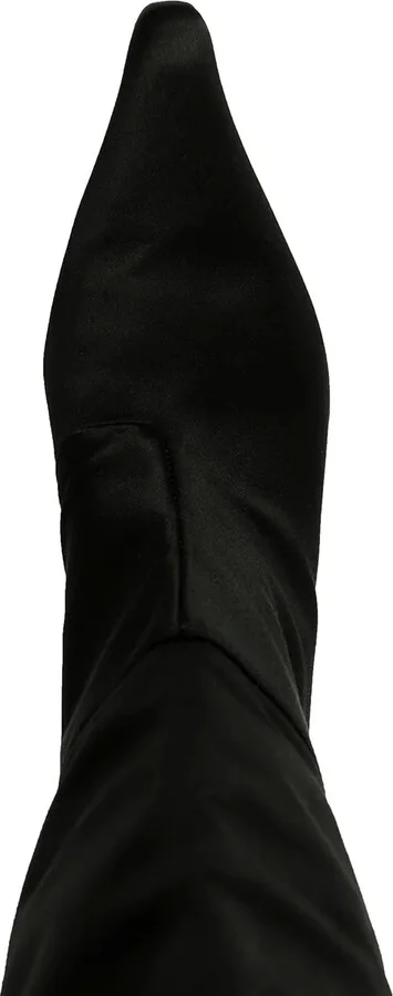 Viola feather-trim satin boots - Image 4