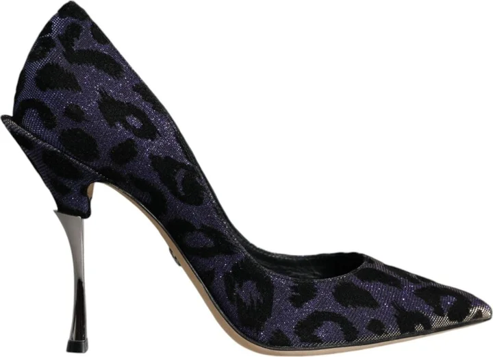 Violet Leopard Lurex High Heels Pumps Women's Shoes