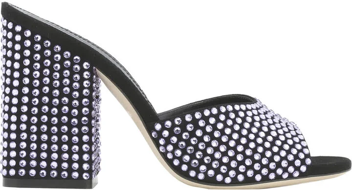 Violet Onyx Holly Anja Crystal-Embellished Mules