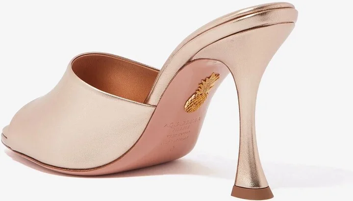 Violette 75 Metallic Leather Mules - Image 2