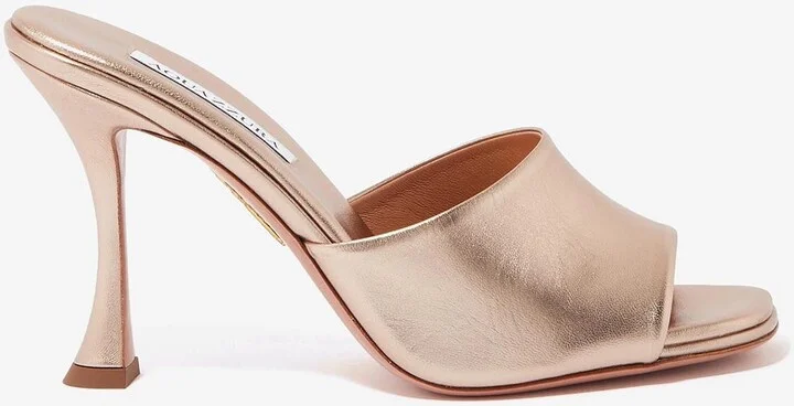 Violette 75 Metallic Leather Mules