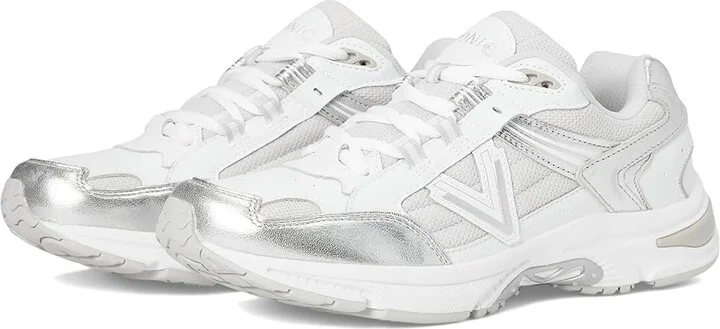 VIONIC 23Walk 2.0 Oxfords Women's Shoes White & Silver Leather : 6.5 W