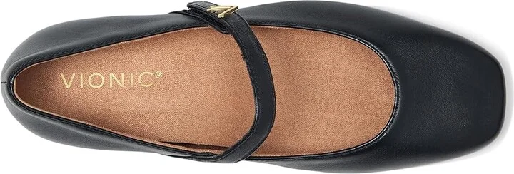 VIONIC Alameda Mary Janes Women's Shoes Black Leather : 9.5 W - Image 2