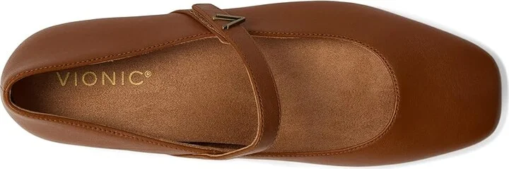 VIONIC Alameda Mary Janes Women's Shoes Tan Brown Leather : 8.5 W - Image 2