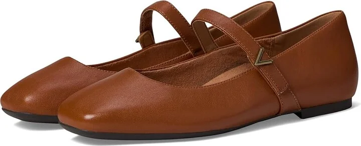 VIONIC Alameda Mary Janes Women's Shoes Tan Brown Leather : 8.5 W