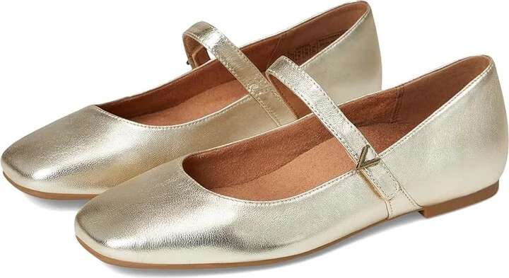 VIONIC Alameda Women's Shoes Gold Leather : 11 W, Suede