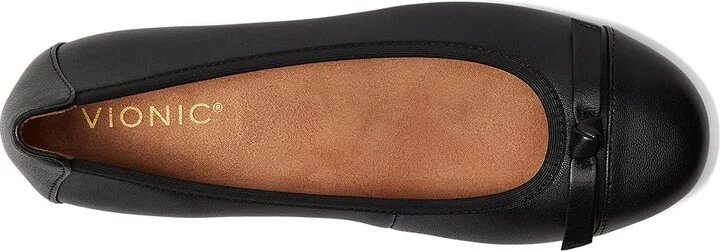 VIONIC Amorie Skimmers Women's Flat Shoes Black Leather : 7 N, Leather/Rubber - Image 2