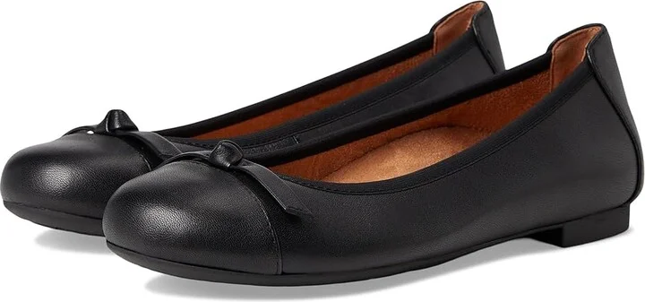 VIONIC Amorie Skimmers Women's Flat Shoes Black Leather : 7 N, Leather/Rubber