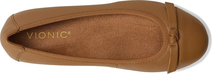 VIONIC Amorie Skimmers Women's Flat Shoes Camel Leather : 11 M, Leather/Rubber - Image 2
