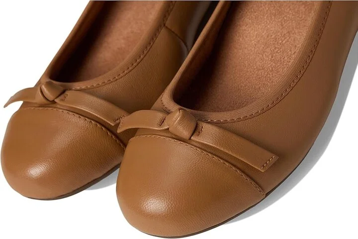VIONIC Amorie Skimmers Women's Flat Shoes Camel Leather : 11 M, Leather/Rubber - Image 7