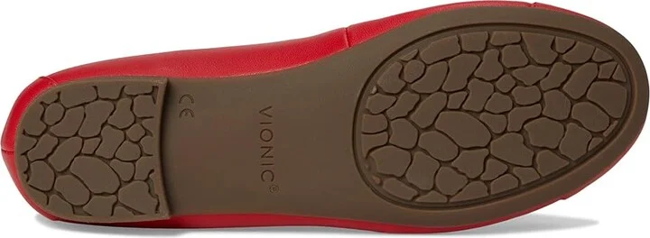 VIONIC Amorie Skimmers Women's Flat Shoes Red Leather : 6.5 M, Leather/Rubber - Image 3
