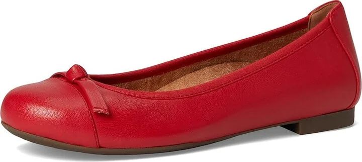 VIONIC Amorie Skimmers Women's Flat Shoes Red Leather : 6.5 M, Leather/Rubber - Image 5