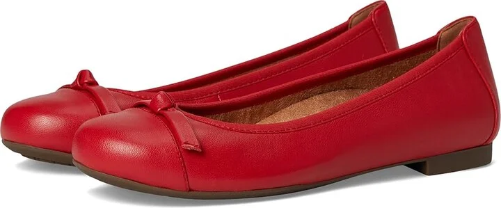 VIONIC Amorie Skimmers Women's Flat Shoes Red Leather : 6.5 M, Leather/Rubber