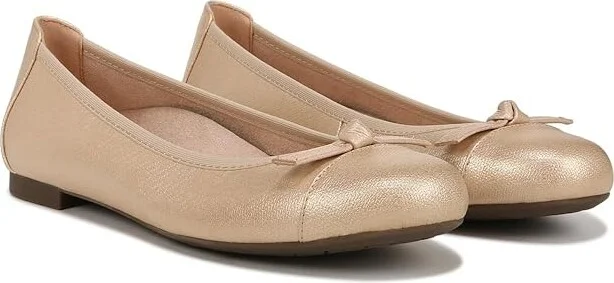 VIONIC Amorie Women's Shoes Gold Shimmer Embroidered Leather : 5 W