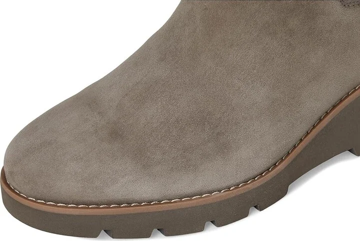 VIONIC Aria Booties Women's Boots Stone Grey Waxed Suede : 8.5 M, Leather - Image 2