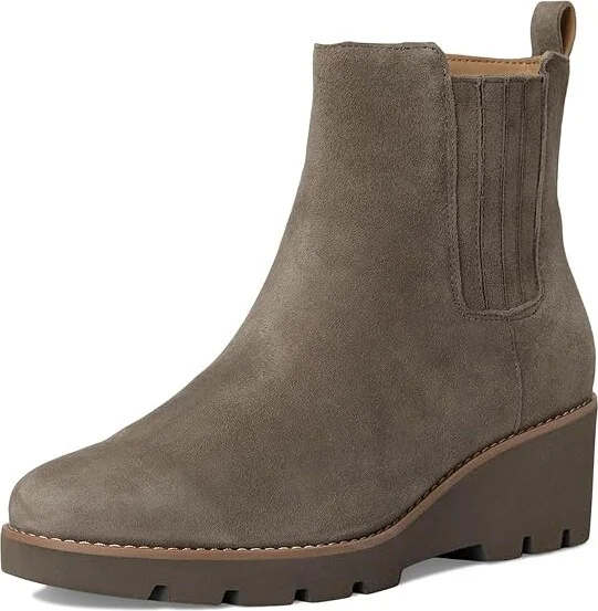 VIONIC Aria Booties Women's Boots Stone Grey Waxed Suede : 8.5 M, Leather - Image 5