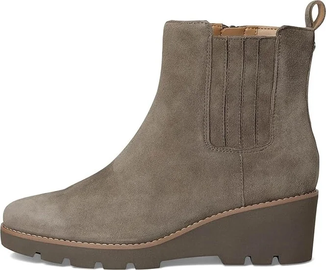 VIONIC Aria Booties Women's Boots Stone Grey Waxed Suede : 8.5 M, Leather - Image 6