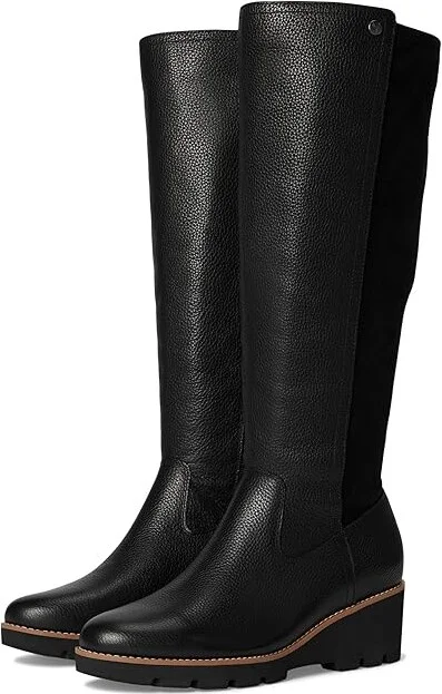 VIONIC Ashland High Shaft Boots Women's Boots Black Wide Calf Leather : 8 M