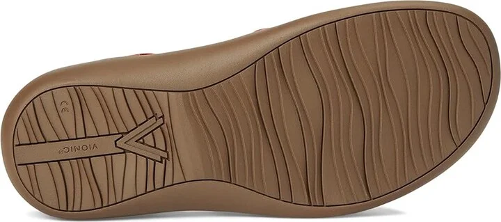 VIONIC Awaken Ankle Straps Women's Sandals Red Leather : 10 M - Image 3