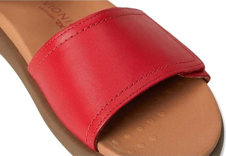 VIONIC Awaken Ankle Straps Women's Sandals Red Leather : 10 M - Image 7